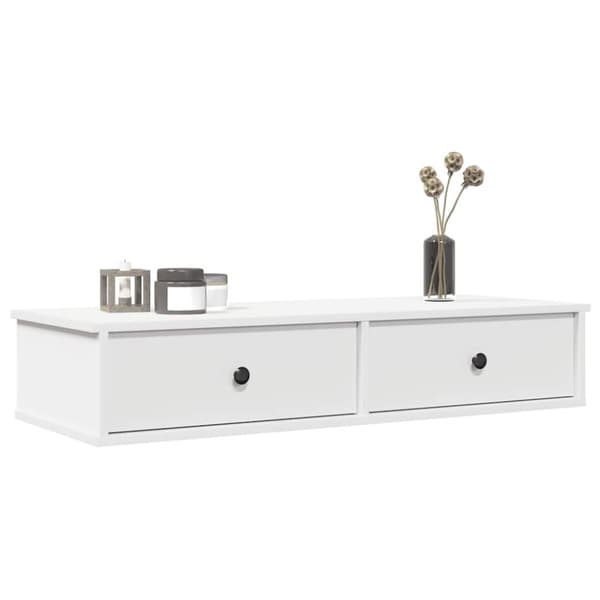 vidaXL Seinähylly laatikoilla valkoinen 100x37,5x19 cm tekninen puu