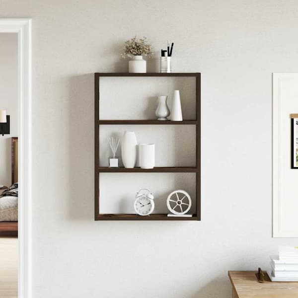 vidaXL Vägghylla rökfärgad ek 43x9x60 cm konstruerat trä