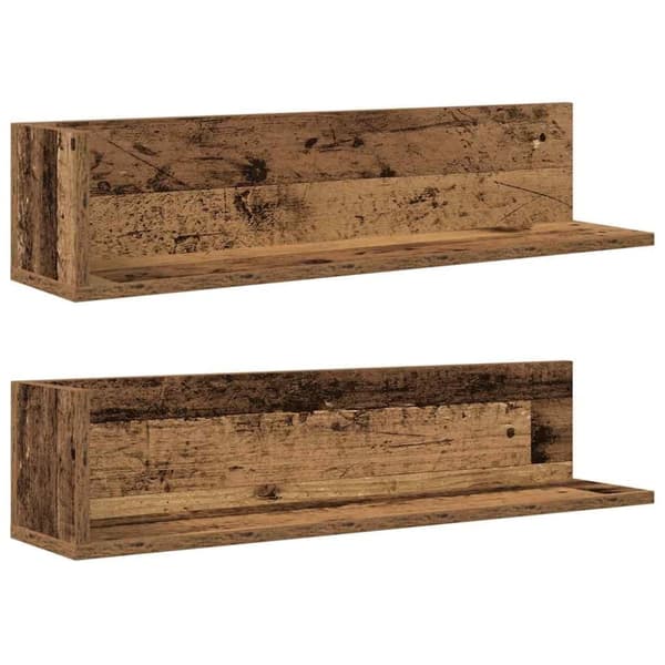 vidaXL Vegghyller 2 stk gammelt tre 75x16,5x16,5 cm konstruert tre