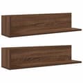 Miniatyrbilde 1 av 2: vidaXL Vegghyller 2 stk brun eik 75x16,5x16,5 cm konstruert tre