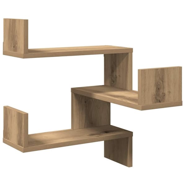 vidaXL Vegg hjørnehyller 2 stk artisan eik 40x40x49,5cm konstruert tre