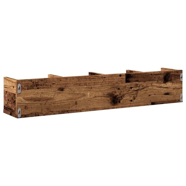 vidaXL Veggmontert CD-hylle gammelt tre 100x18x18 cm konstruert tre