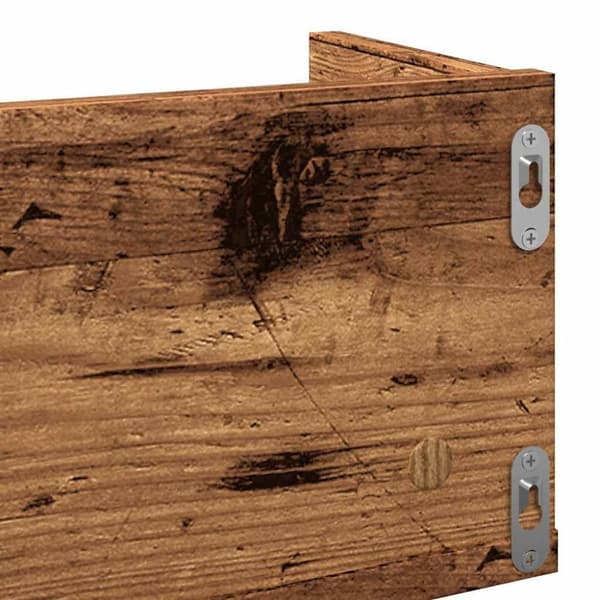 vidaXL Veggmontert CD-hylle gammelt tre 100x18x18 cm konstruert tre