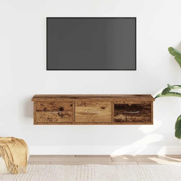 vidaXL vægskab 88x26x18,5 cm konstrueret træ antikt træ