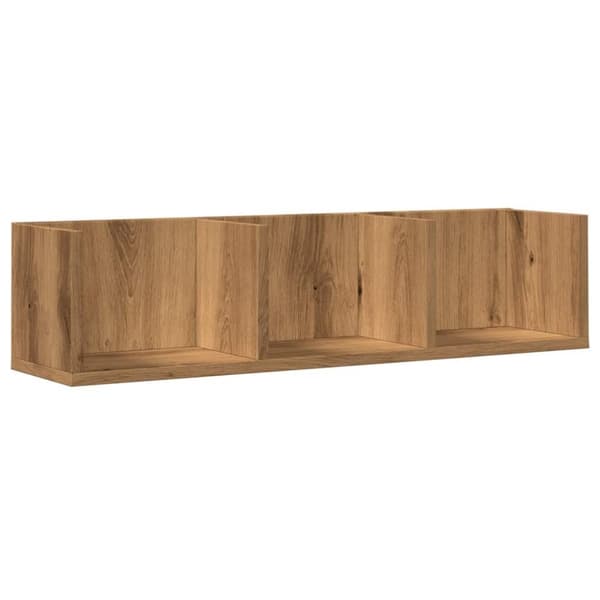 vidaXL CD-seinähylly käsityöläinen tammi 75x18x18 cm lastulevy
