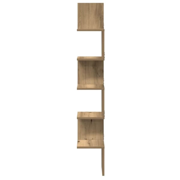 vidaXL væghængt hjørnehylde 20x20x127,5 cm konstrueret træ kunsteg
