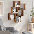Miniatyrbilde 4 av 10: vidaXL Vegghylle kubeformet gammelt tre 78x15x93 cm konstruert tre