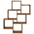 Miniatyrbilde 5 av 10: vidaXL Vegghylle kubeformet gammelt tre 78x15x93 cm konstruert tre