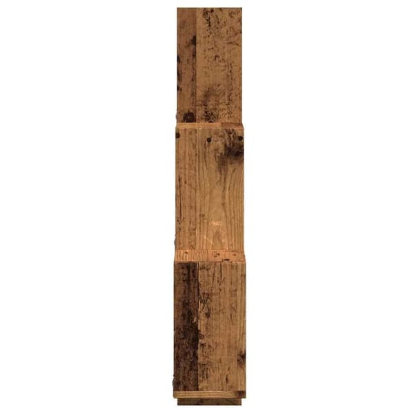 vidaXL Vegghylle kubeformet gammelt tre 78x15x93 cm konstruert tre