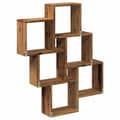 Miniatyrbilde 7 av 10: vidaXL Vegghylle kubeformet gammelt tre 78x15x93 cm konstruert tre