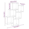 Miniatyrbilde 10 av 10: vidaXL Vegghylle kubeformet gammelt tre 78x15x93 cm konstruert tre