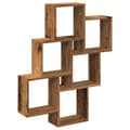 Miniatyrbilde 1 av 10: vidaXL Vegghylle kubeformet gammelt tre 78x15x93 cm konstruert tre