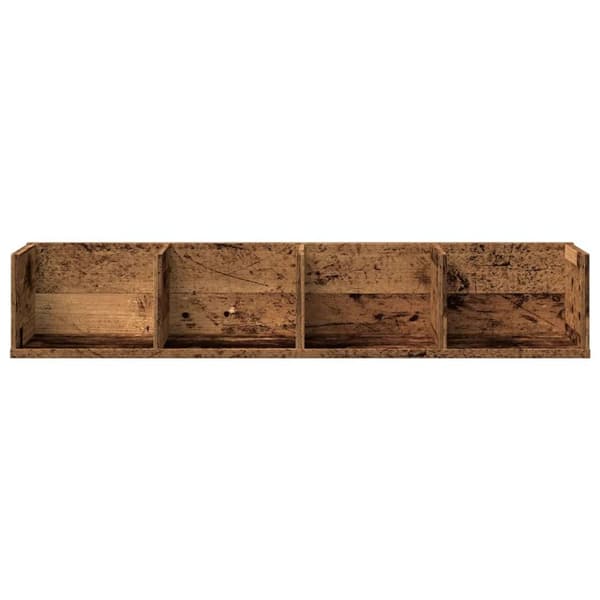 vidaXL CD-hylde 100 x 18 x 18 cm konstrueret træ antikt trælook