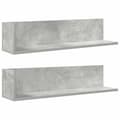 Pikkukuva 1 / 2: vidaXL Seinähyllyt 2 kpl Betoninharmaa 75x16,5x16,5 cm Teknillinen puu