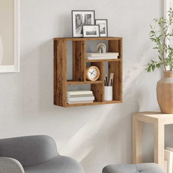 vidaXL væghylde 45x16x45 cm konstrueret træ gammelt træ-look