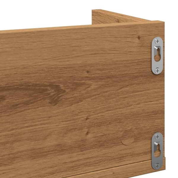 vidaXL Veggmontert CD-hylle artisan eik 100x18x18 cm konstruert tre
