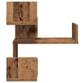 Miniatyrbilde 7 av 11: vidaXL Veggmontert hylle gammelt tre 40x40x49,5 cm konstruert tre