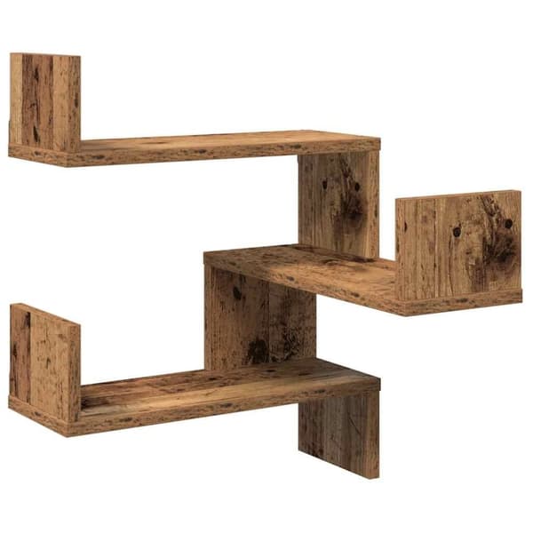 vidaXL Vegg hjørnehyller 2 stk gammelt tre 40x40x49,5cm konstruert tre