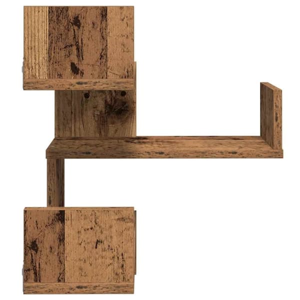 vidaXL Vegg hjørnehyller 2 stk gammelt tre 40x40x49,5cm konstruert tre