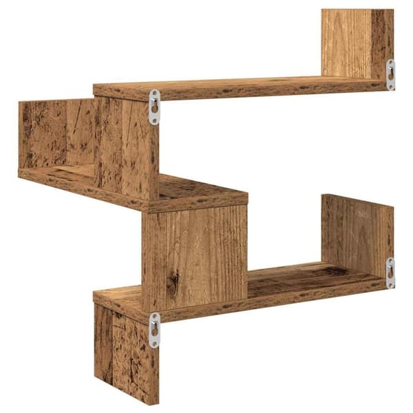 vidaXL Vegg hjørnehyller 2 stk gammelt tre 40x40x49,5cm konstruert tre