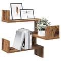Miniatyrbilde 2 av 11: vidaXL Vegg hjørnehyller 2 stk gammelt tre 40x40x49,5cm konstruert tre