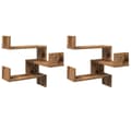 Miniatyrbilde 1 av 11: vidaXL Vegg hjørnehyller 2 stk gammelt tre 40x40x49,5cm konstruert tre