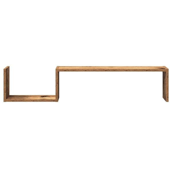 vidaXL væghylder 2 stk. 100x15x20 cm konstrueret træ antikt træ