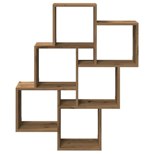 vidaXL Vegghylle kubeformet artisan eik 78x15x93 cm konstruert tre