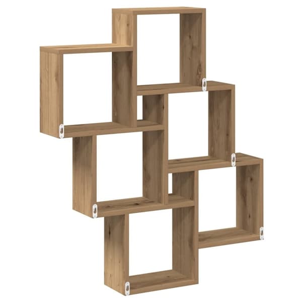 vidaXL Vegghylle kubeformet artisan eik 78x15x93 cm konstruert tre