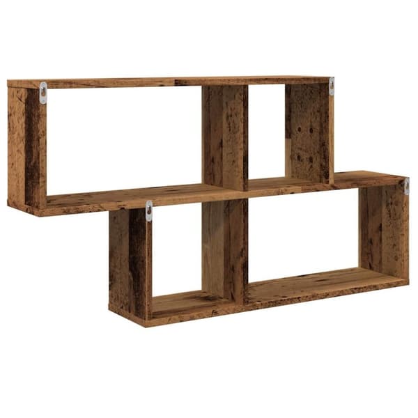 vidaXL Vegghylle gammelt tre 100x18x53 cm konstruert tre