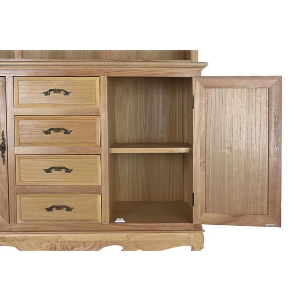 Skafferi DKD Home Decor Naturell 124,5 x 39 x 201,8 cm Gran Aluminium Trä MDF