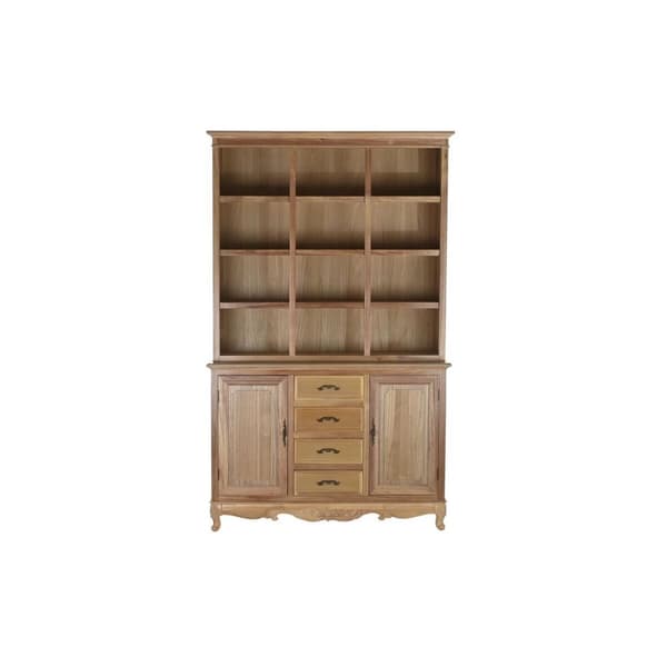 Skafferi DKD Home Decor Naturell 124,5 x 39 x 201,8 cm Gran Aluminium Trä MDF