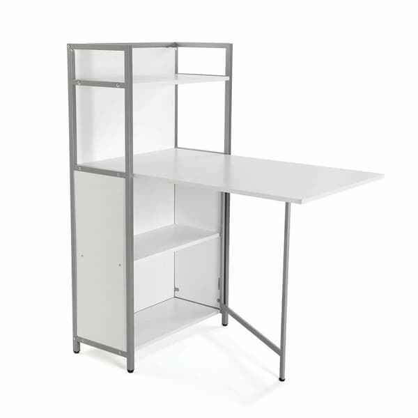 Bokhylla Versa 10330152 Vit Fällbord Metall Trä MDF (60 x 30 x 120 cm)