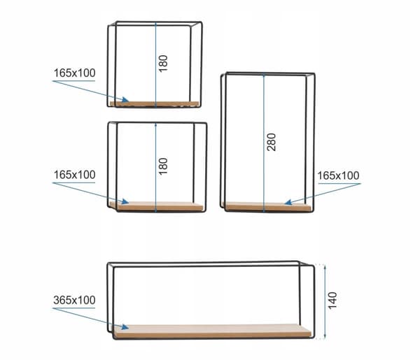 Loft hylde 60x40 cm CFZL-TSF012