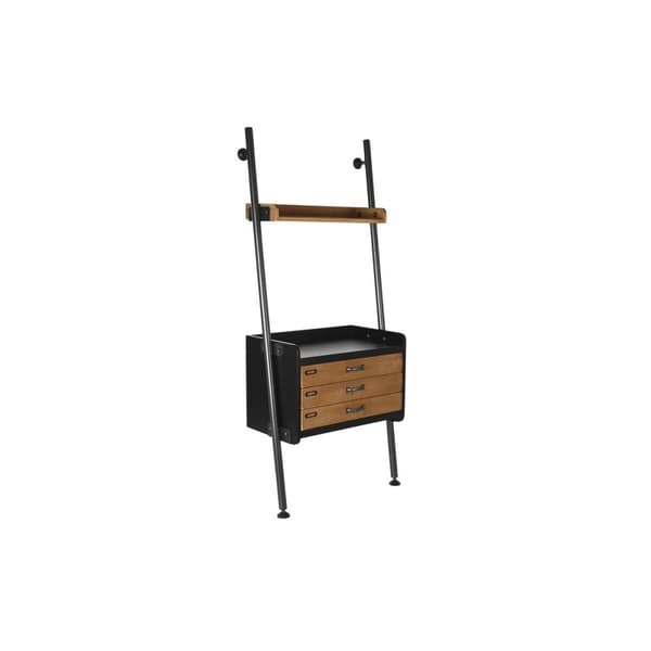 Hylder DKD Home Decor Gran Natur Sort Metal 1 Hylder (67 x 40 x 155 cm)