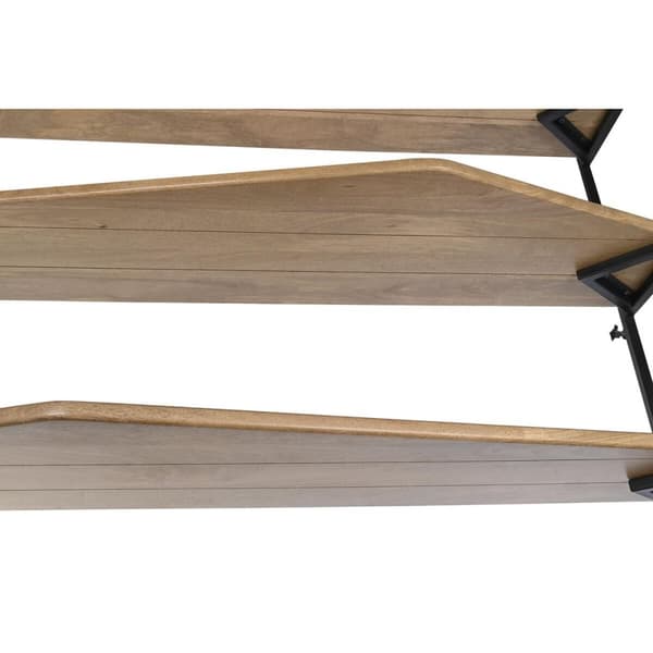 Hylder DKD Home Decor Sort Natur Metal Mangotræ 150 x 40 x 181 cm