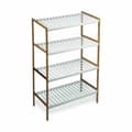 Miniatyrbillede 2 af 2: Hylder Confortime Hvid Brun 4 Hylder Bambus 70 x 35 x 100 cm (2 enheder)