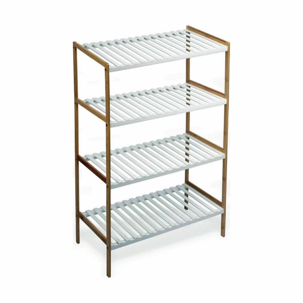 Hylder Confortime Hvid Brun 4 Hylder Bambus 70 x 35 x 100 cm (2 enheder)