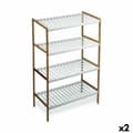 Miniatyrbillede 1 af 2: Hylder Confortime Hvid Brun 4 Hylder Bambus 70 x 35 x 100 cm (2 enheder)