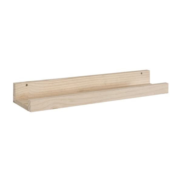 Vägghylla i massiv furu - L60 x H7 cm
