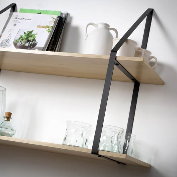 Mycket djup vägghylla med 2 nivåer - L80 x D30cm
