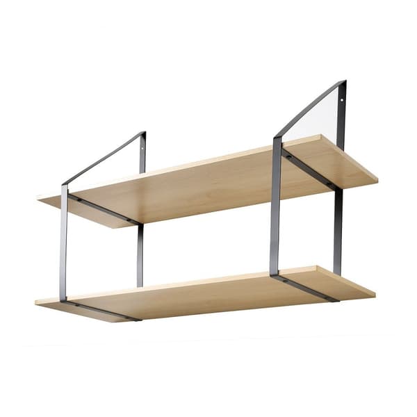 Mycket djup vägghylla med 2 nivåer - L80 x D30cm