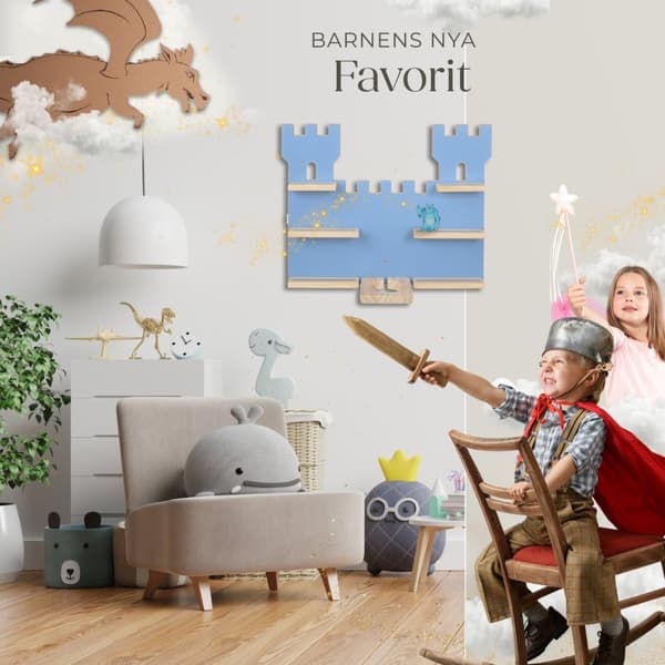 Vägghylla MyLittleStory Fortress för upp till 16 Tonies - blå