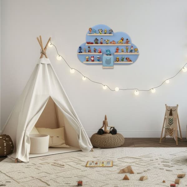 Vägghylla MyLittleStory Cloud för upp till 28 tonies - blå