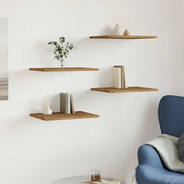 vidaXL Kirjahyllytasot 4 kpl artesaani tammi 40x30x1,5 cm lastulevy