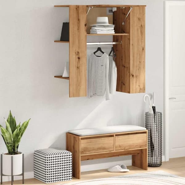 vidaXL Eteisen kaappi käsityöläinen tammi 97,5x37x99 cm tekninen puu
