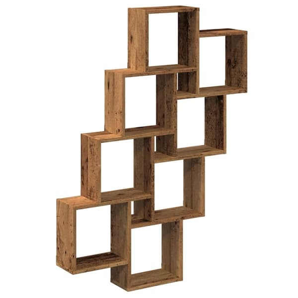 vidaXL Seinäkuutiohylly vanha puu 90x15x119,5 cm suunniteltu puu