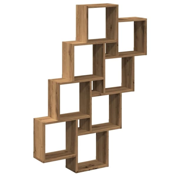 vidaXL Vegghylle kubeformet artisan eik 90x15x119,5 cm konstruert tre