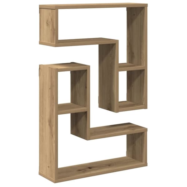 vidaXL Vegghyller kube 2 stk artisan eik 50x15x50 cm konstruert tre