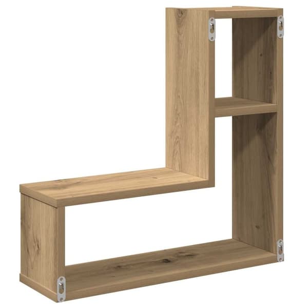 vidaXL Vegghyller kube 2 stk artisan eik 50x15x50 cm konstruert tre